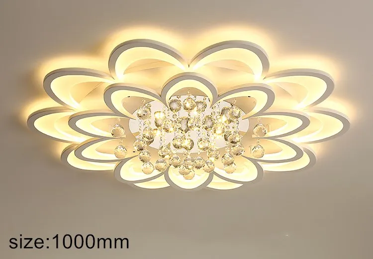 Modern flower-shape ceiling light modern acrylic led light crystal decorative indoor ceiling lighting for living room lamps