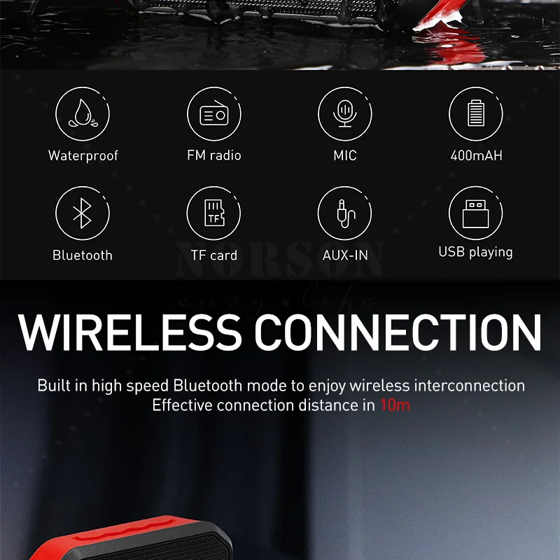 2020 Latest IPX5 Waterproof Bluetooth Speaker With Rich Bass Outdoor Sport Speaker - ANKUX.COM