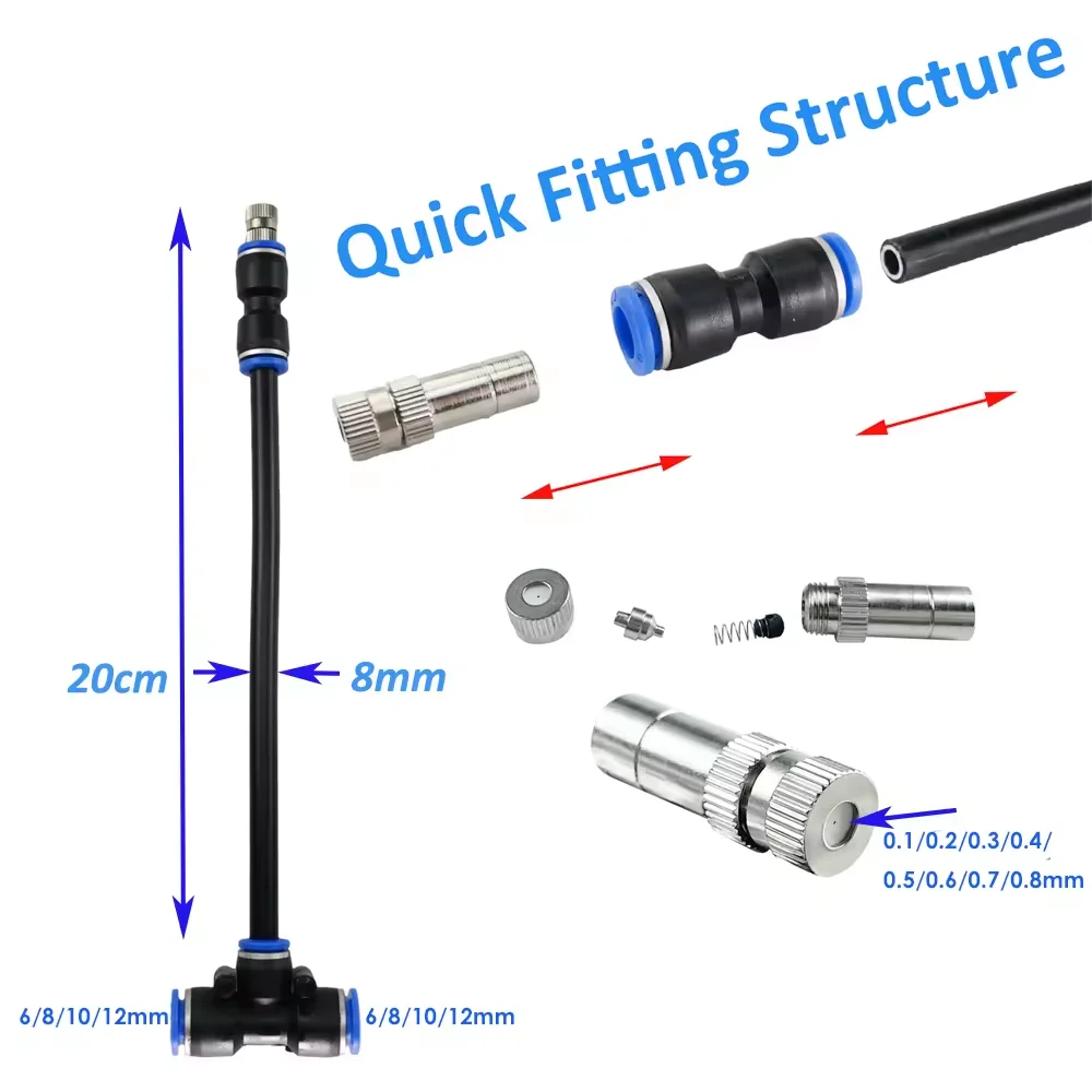 Mist Spray Nozzle Adjustable Angle Easy Quick Assemble Free Bending ...