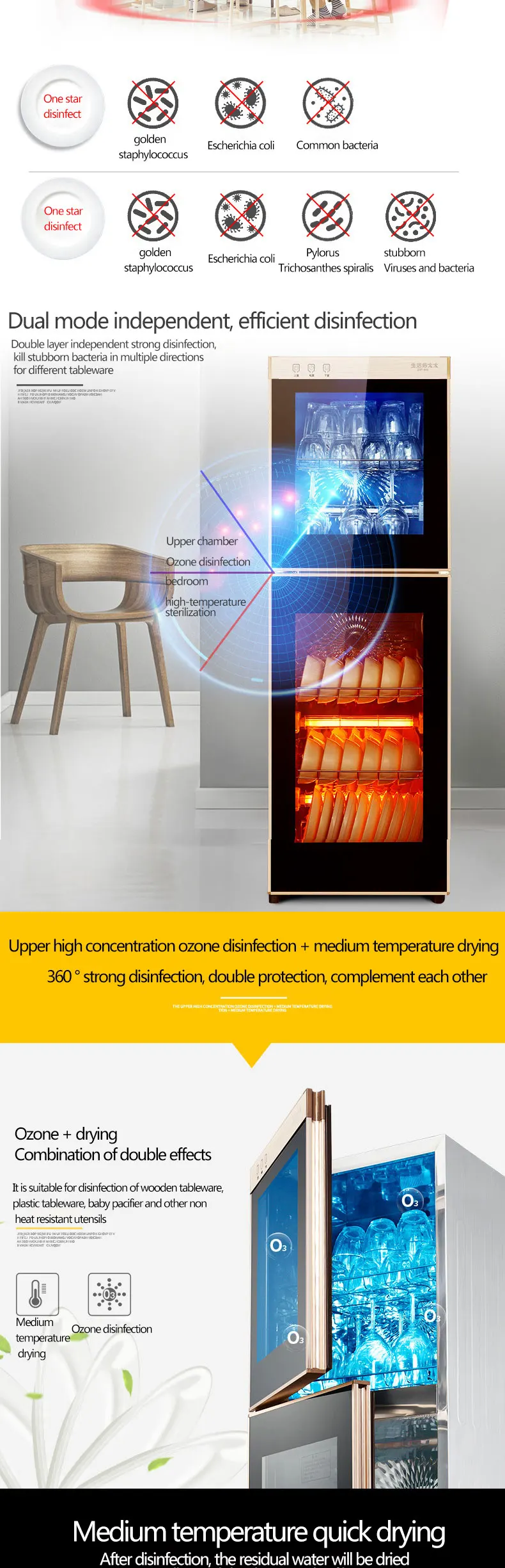 Vertical disinfection cabinet disinfection cupboard stainless steel household and commercial cupboard