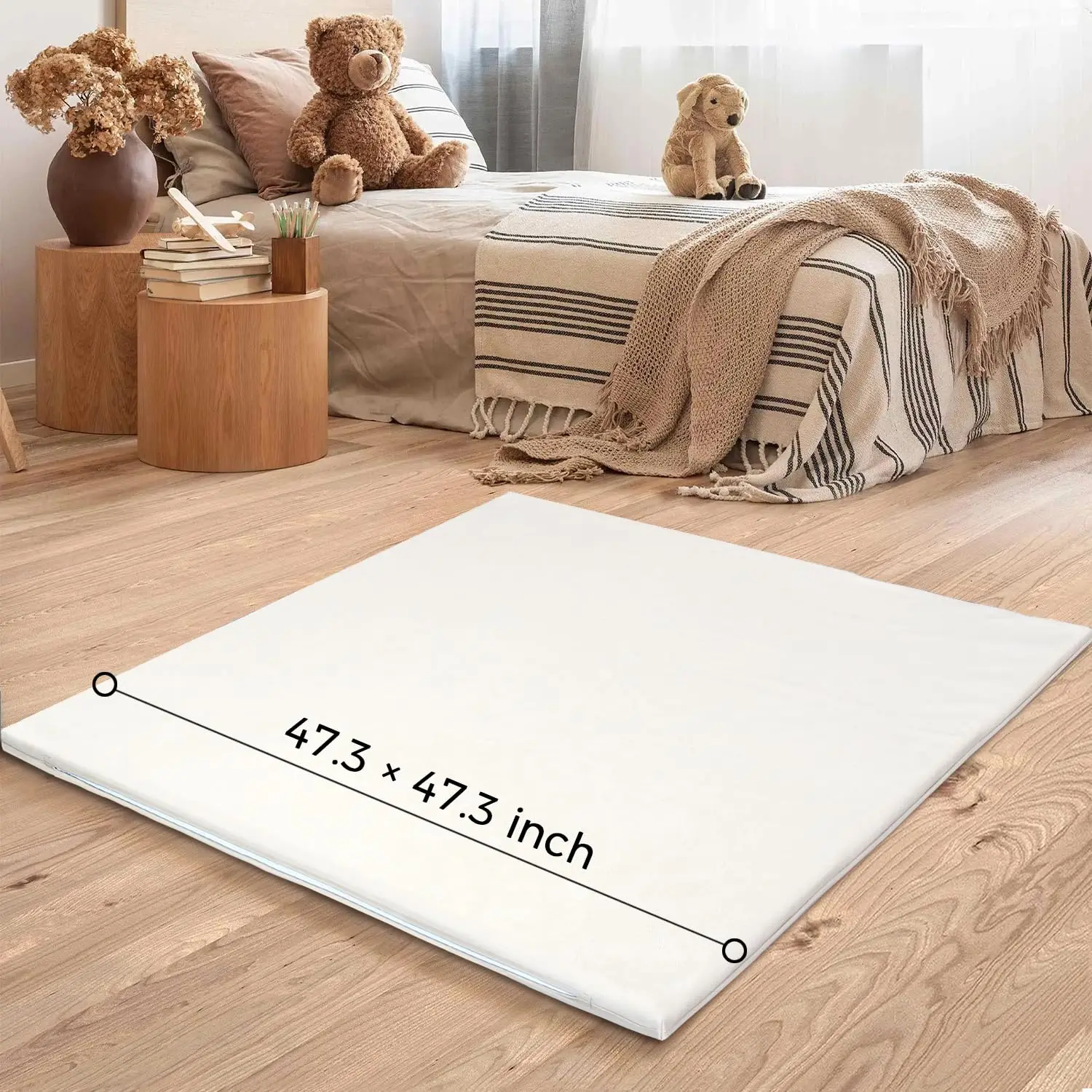 Padded Baby Play Mat Thick Play Mat for Baby Extra Thick Super Soft Non Toxic Vegan Leather Floor Mat factory