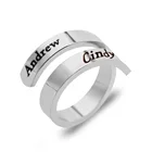 Custom Engraving Logo Name Graduation Season Ring Fashion Golden Plated Stainless steel Rings for Girls Women