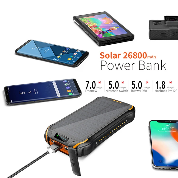 2019 Hot Selling Amazon Waterproof Portable Solar Charger Power Bank For Camping - ANKUX.COM