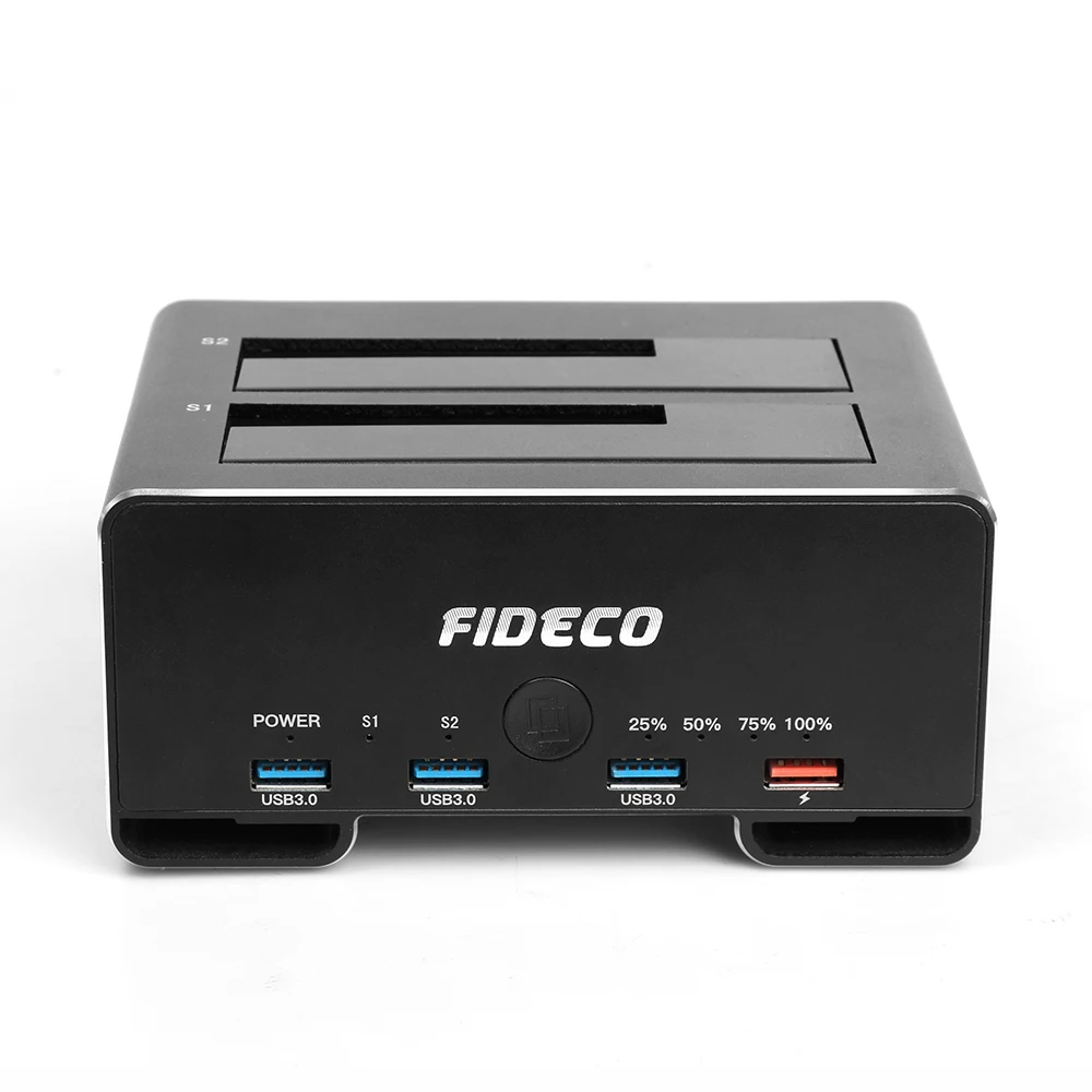 Fideco Fast Charging Usb Duplicator Dual Bay Hard Drives Disk Ssd Dock