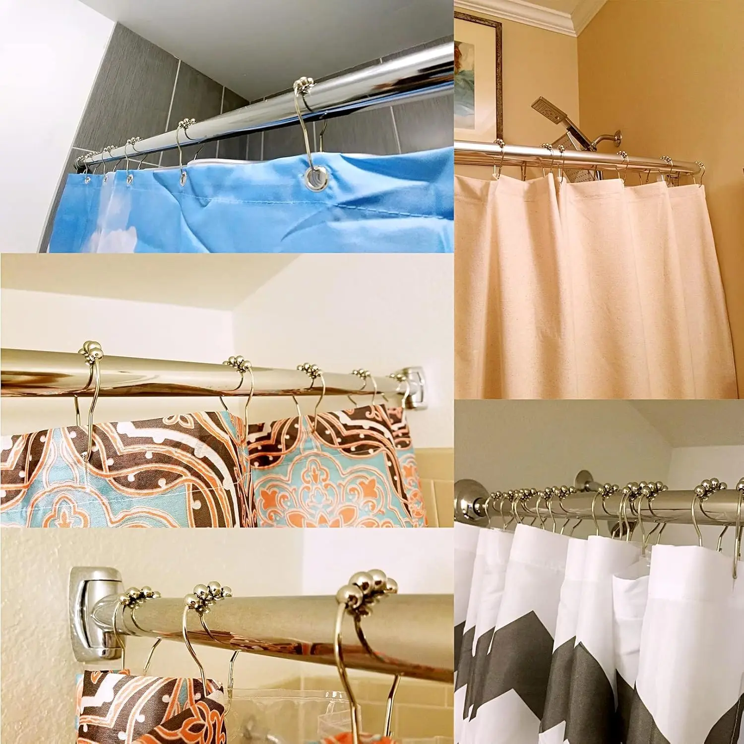 Proof Eco-friendly Shower Curtain, Iron, Curtain Hooks - detail 4