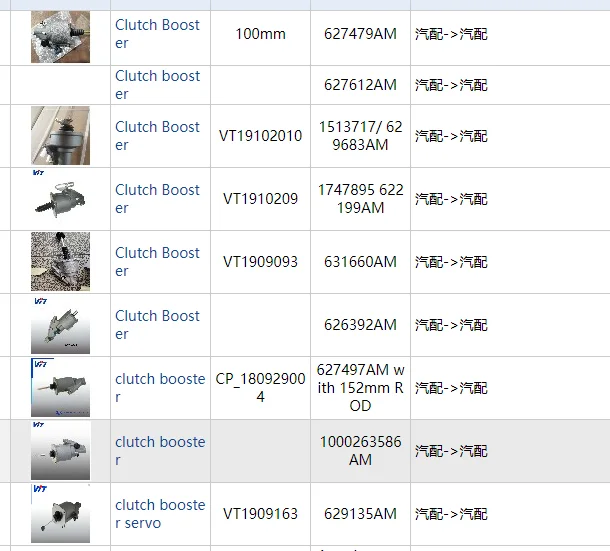 TRUCK SPARE PARTS 1000184461AM 628554AM  clutch booster assy manufacture