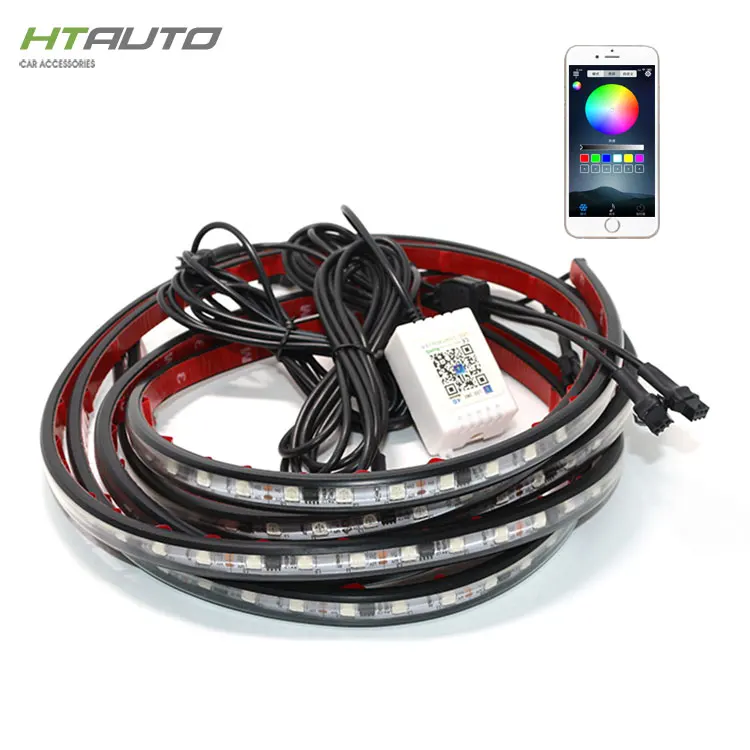 HTAUTO Magic Color Music Control Auto APP Car Led Lights RGB Under Bluetooth Atmosphere Light