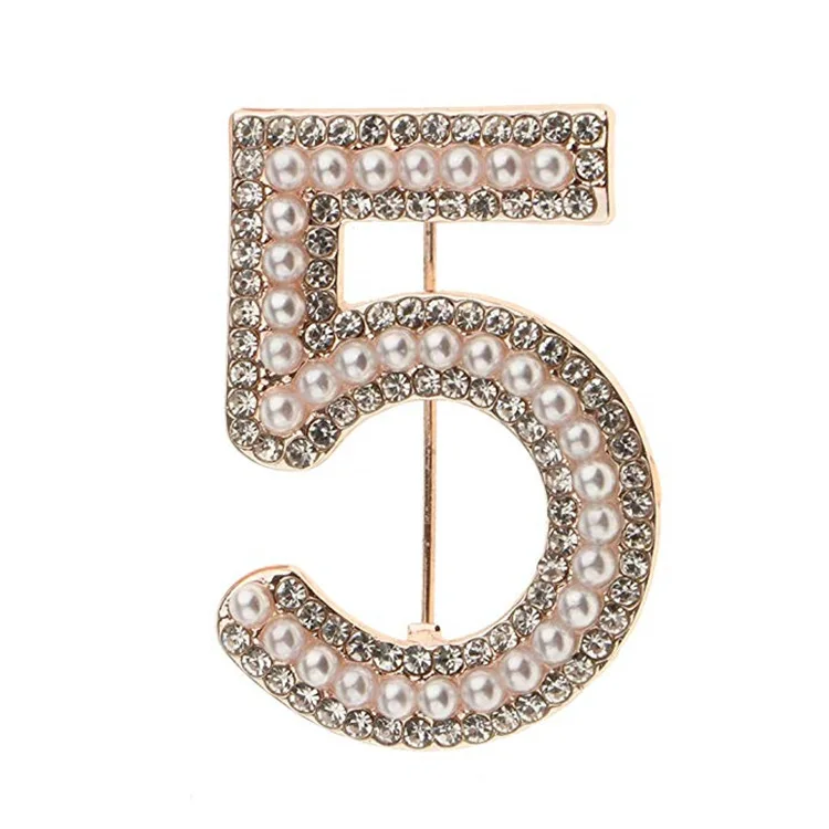 

Women's Lucky Fashion Digit 5 Brooches - Alloy Artificial Pearl Brooch Pin,6 Pieces