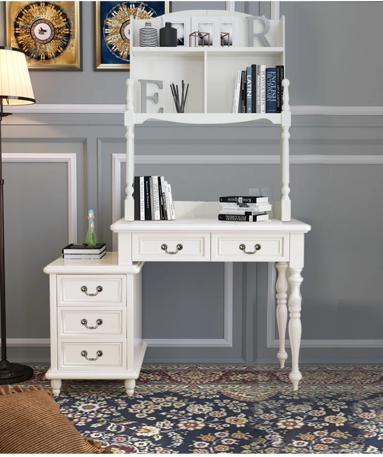 Wooden Home Study Room Furniture Modern Home Student Computer Gaming Desk with bookshelf