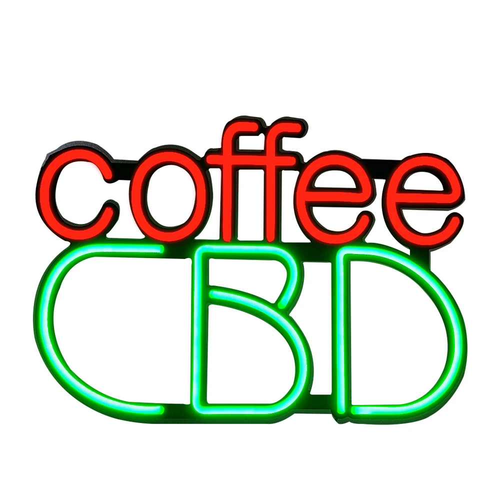 LED 16x11'' Store COFFEE-CBD Sign Logo Advertising Lights Board Shopping Mall Bright Neon Business Store LED CBD Sign Light