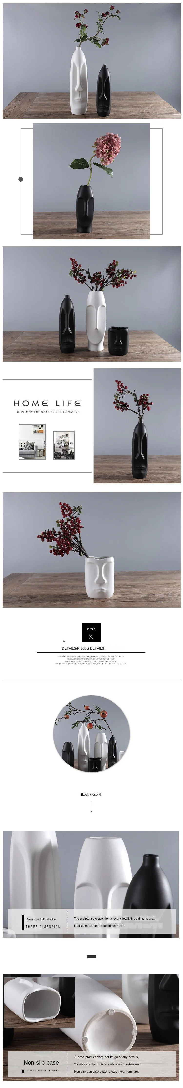 Ceramic Home Decor Luxury With 3D Face Design Art Decorative Accessories For Home.jpg