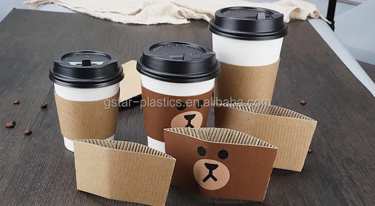 100-1000 PCS Disposable Paper Coffee Cup Sleeves Insulation Cover Kraft  Paper