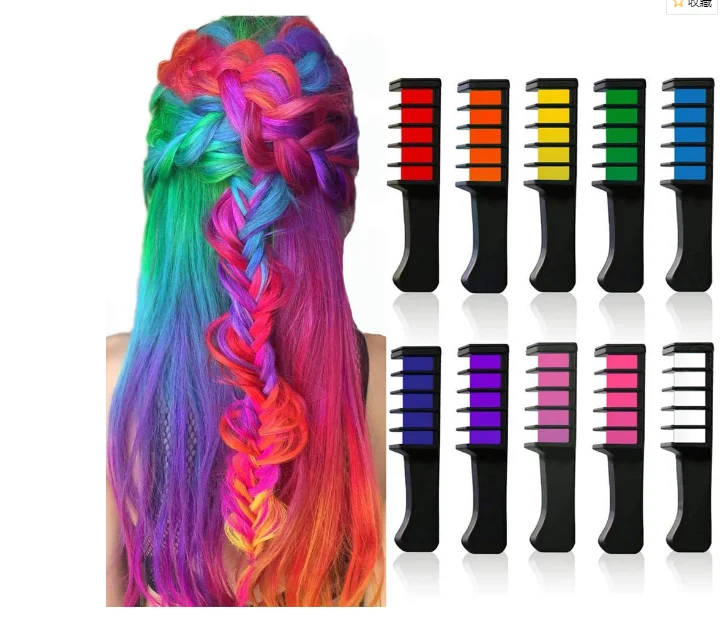 New Temporary Hair Chalk Combs Non-toxic Washable Hair Color - Buy New ...