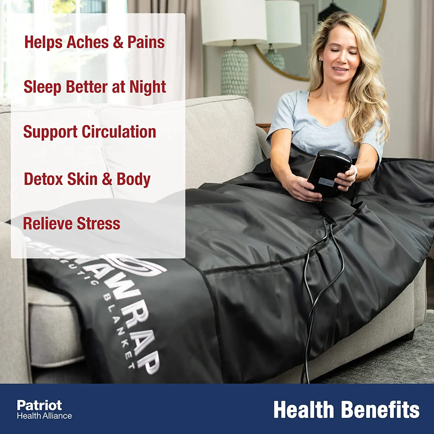 Upgraded Portable 6 Ft X 3 Ft Far Infrared Sauna Blanket Home Remote