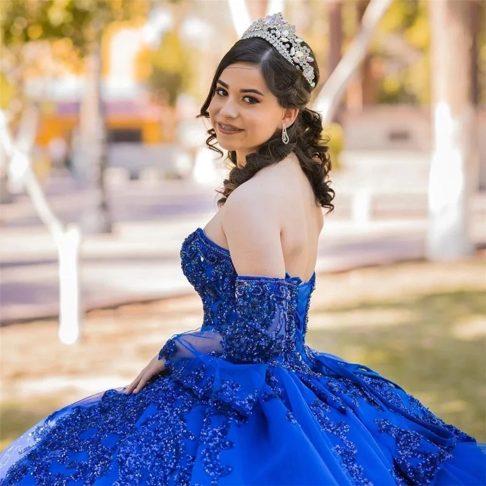 royal blue and gold quince dress TRHTX Princess Velvet Black Quinceanera Dresses with Cape Sparkly Quality Materials Royal Blue Gold 3D Floral