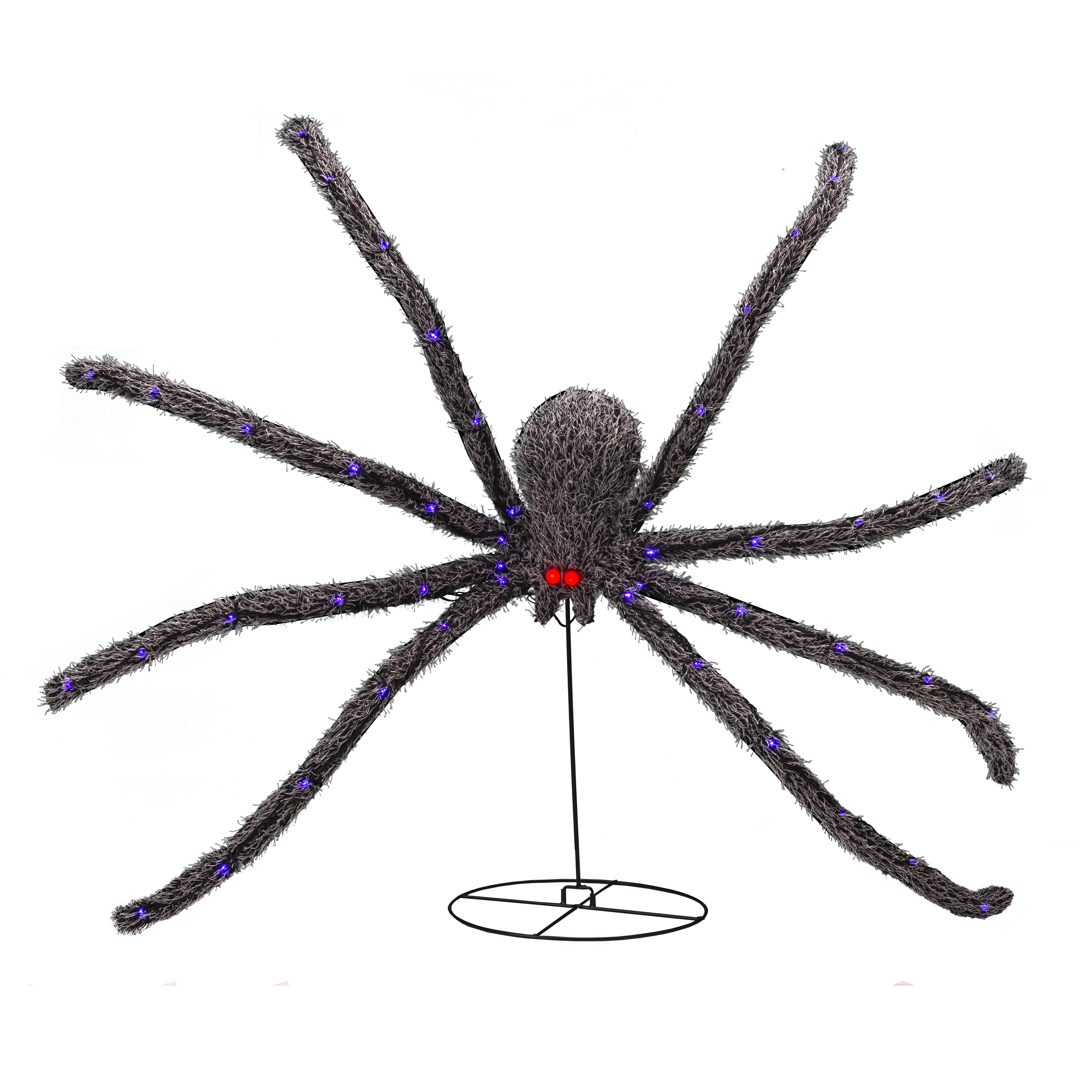 Wholesale 60\" Halloween Spider Decorations 50L Plush LED Light for Outdoor Home Decor Battery Operated supplier