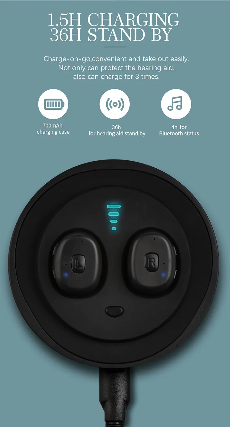 New Products Rechargeable Digital Bluetooth Hearing Aid In Pakistan