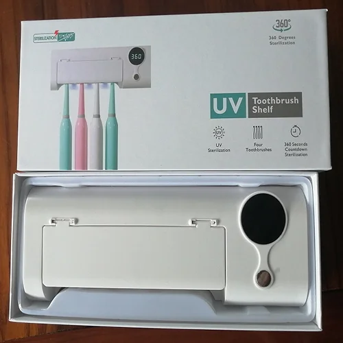 
2020 home intelligent LED wall mounted toothbrush holder for electric toothbrushes sterilize uv light USB toothbrush sterilizer 