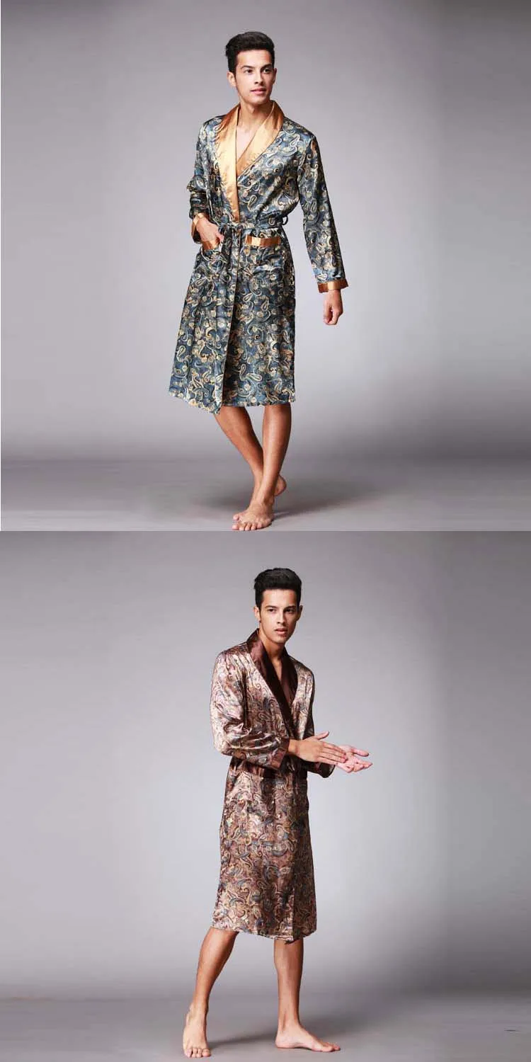 custom factory men satinrobe pajamas sleepwear adult pyjamas