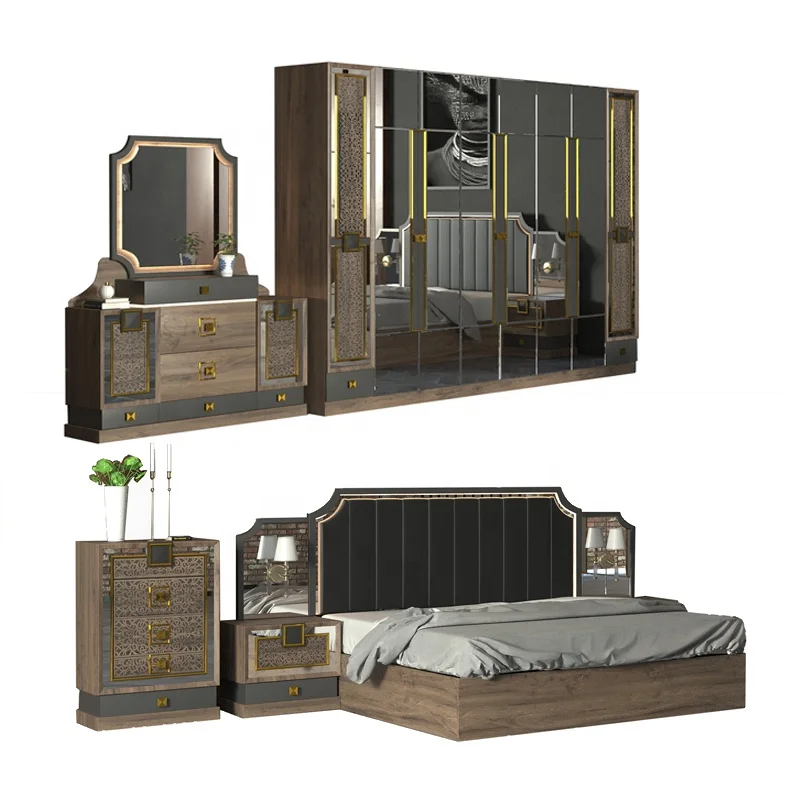 Top Quality Modern Wood Mdf Full Size Bedroom Furniture Mirrored Bedroom Sets Buy Luxury Bedroom Set Hotel King Size Bedroom Furniture Set Modern Home Furniture Wooden Mirror Bedroom Set Factory Direct Sales