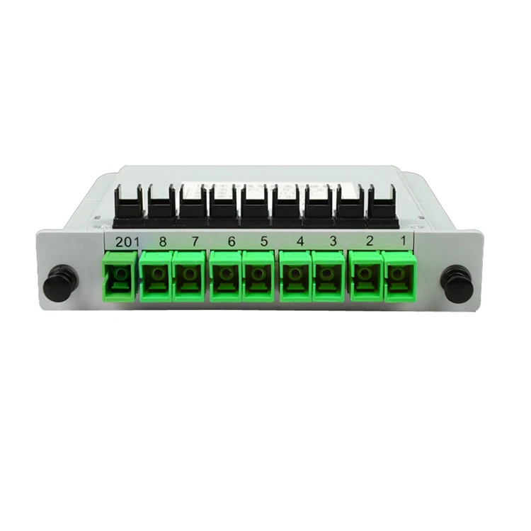 Manufacturer fast deliver Smart Card Splitter 1x8 Fiber Optic Splitter SC/APC UPC  Plug-in Box insrt type LGX type  PLC Splitter factory