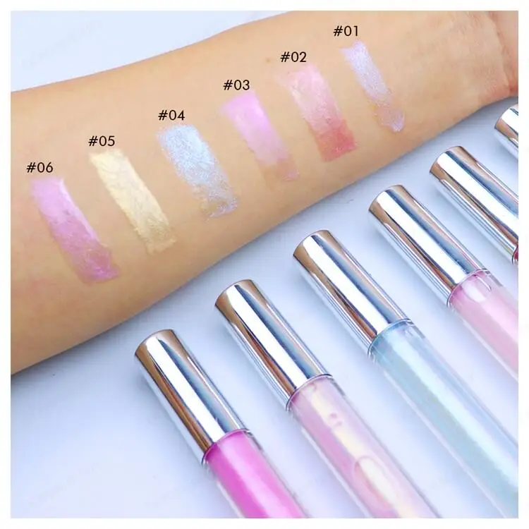 2021 New Wholesale Oem Odm Low Moq 6 Colors Holographic Vegan Glitter Custom Vendors Plumping Lips Lipgloss Clear