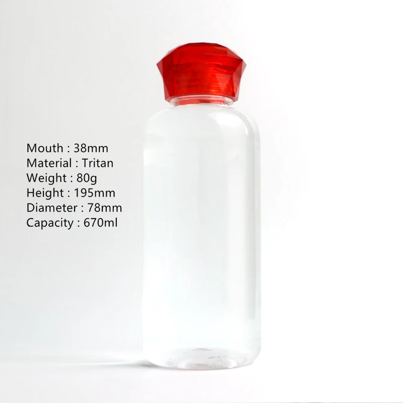 670ml Pctg Water Plastic Bottle Round Portable Water Bottle Unbreakable