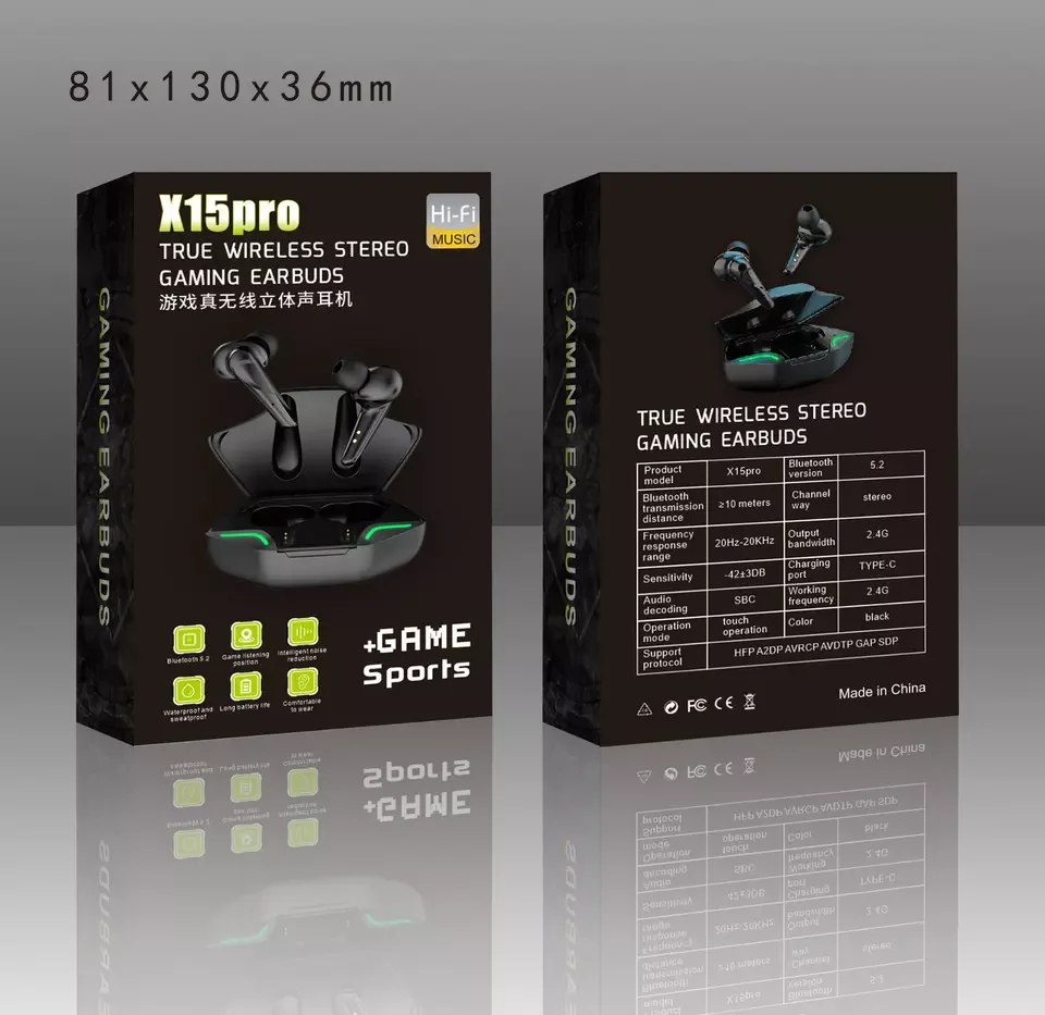 Low Delay Gaming Headset Wireless Bt Earphone Headphone Gaming Tws With