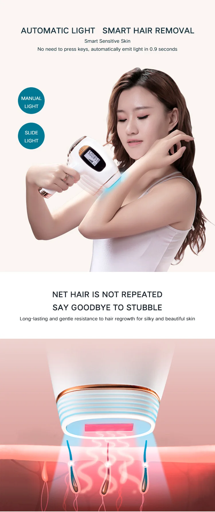 Home Use IPL Laser Hair Remover Beauty Machine Painless Permanent Leg/Arm Body Face Hair Removal
