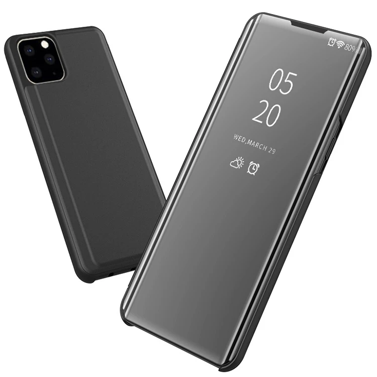 Luxury Leather Clear View Flip Standing Mirror Mobile Cell Phone Cover Case For Samsung Galaxy S20