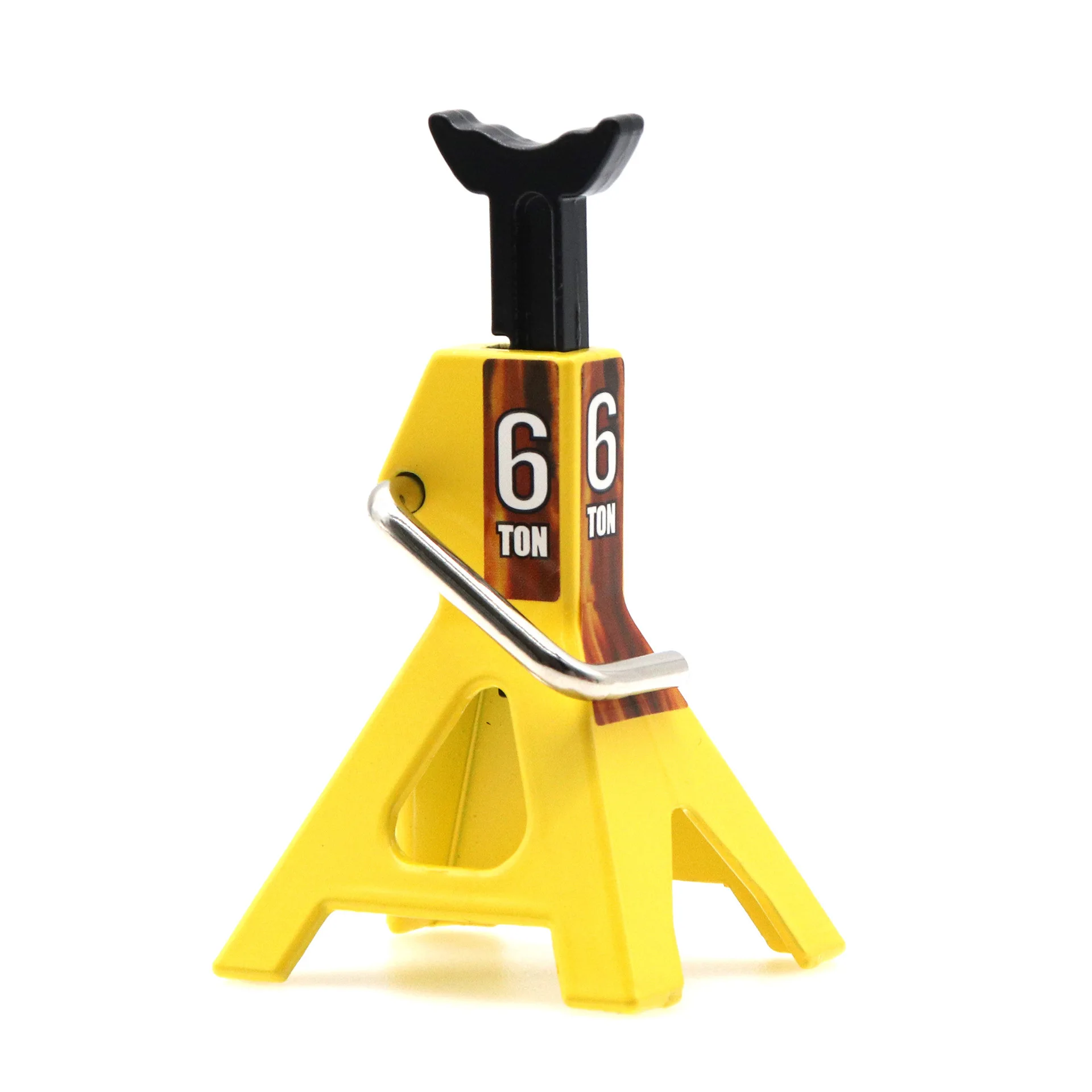 Toy Metal 6Ton Lifting Jack Adjustable Height Lifting Jack Decoration Accessories Compatible with SCX10 TRX4 D90 1/10 RC Crawler RC Car Jack Stand Yellow 
