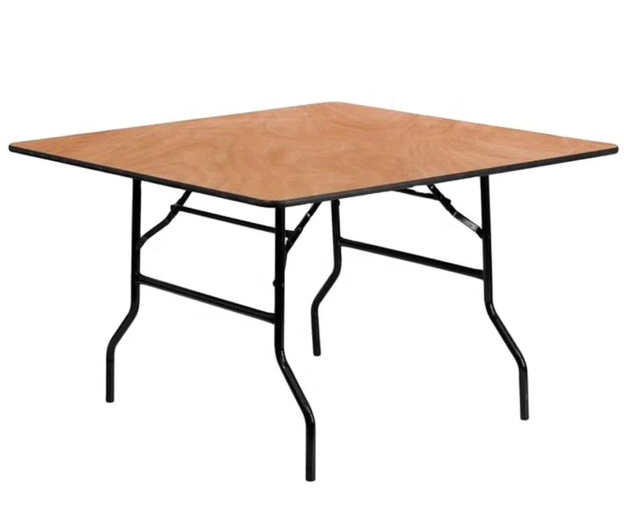 Modern Square Wooden Panel Folding Dining Table Indoor Outdoor Portable Banquet Table supplier