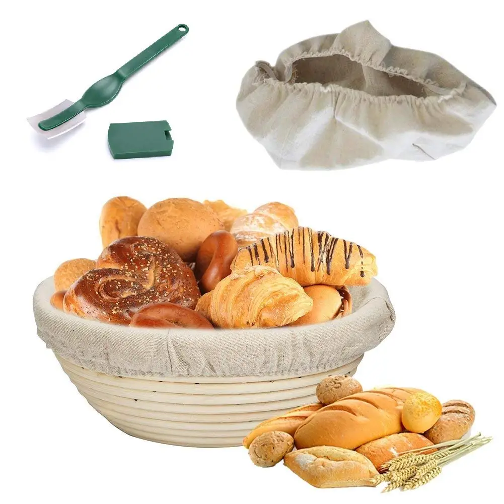Sourdough Proofing Basket Set With Cloth Liner 10 Inch Proofing Basket