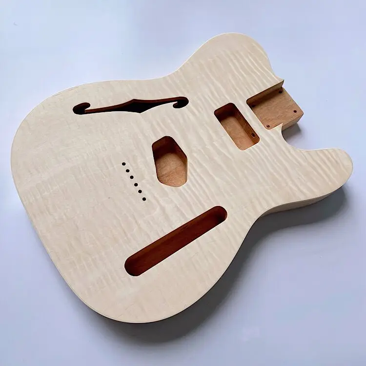 Unfinished Alder F Hole Style Electric Guitar Body Replacement Tl