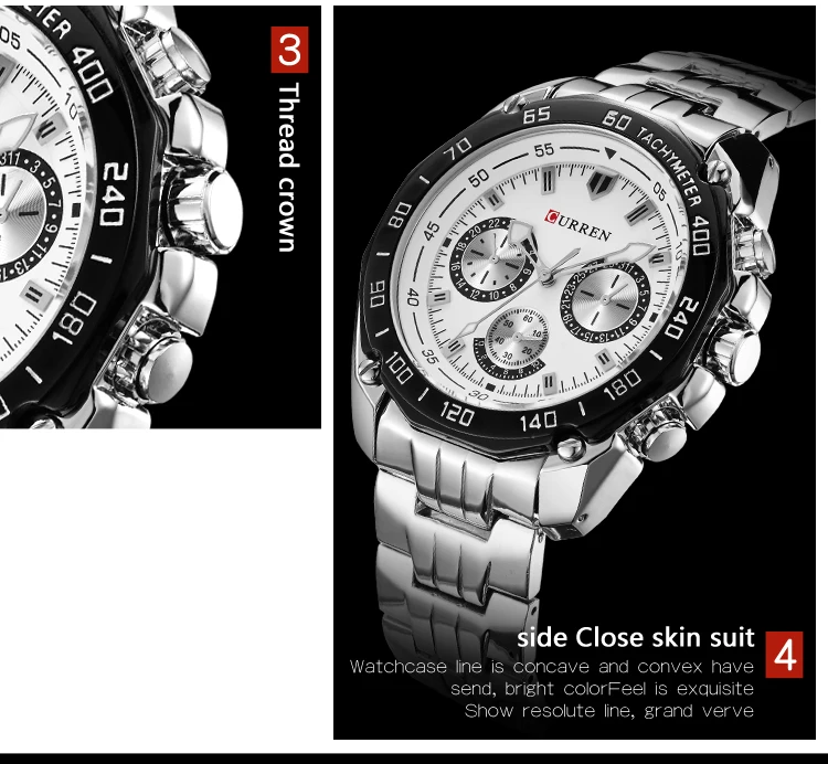 Curren Brand Luxury Mens Watch Waterproof Fashion Sport Quartz Wristwatch Male Watch