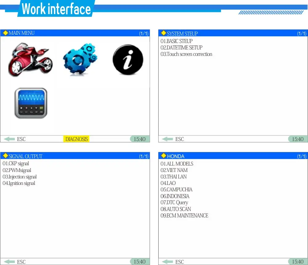 MST3000 Asian Version Motorcycle ECU Reset Scanner MASTER MST-3000 Motorbike Ecu Fault Code Reader Motor Bicycle Diagnostic Tool