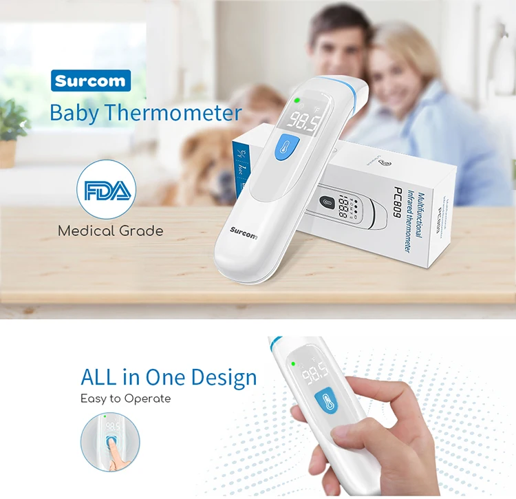 Surcom Baby Body Temperature Digital Infrared Thermometer Smart Kids Fever Forehead Ear Infrared Thermometer For Baby - KingCare | KingCare.net