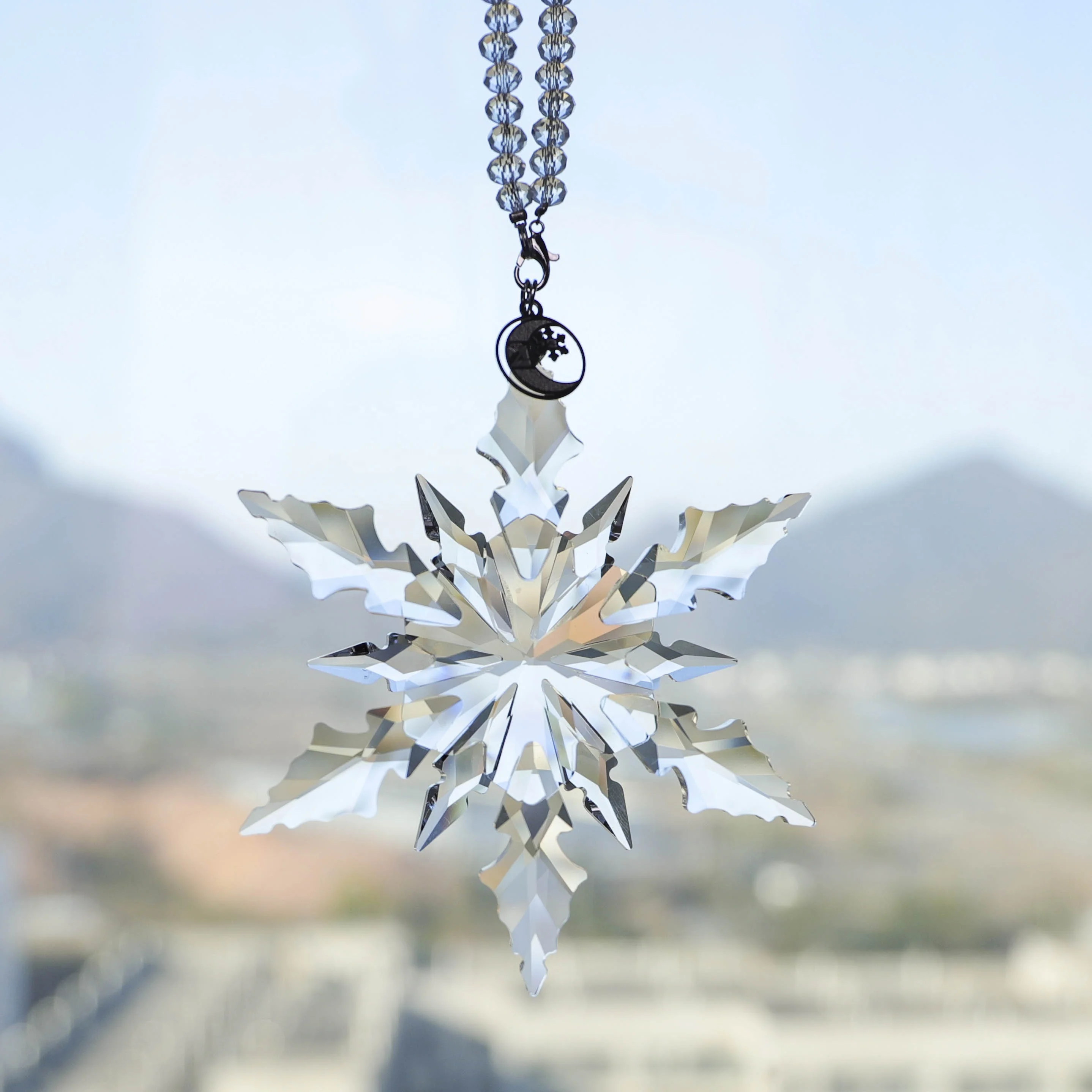 Fashion k9 crystal snowflake  christmas hanging ornament car accessories small crystal model  wedding return gifts supplier