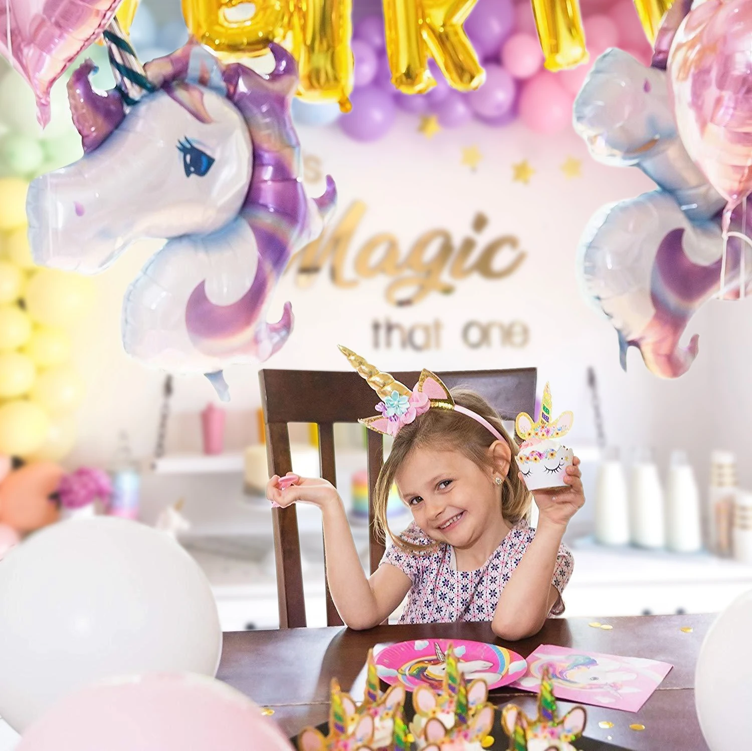 
Nicro New Arrivals 160+ PCS Kid Birthday Decorations Favors Set Unicorn Party Supplies 