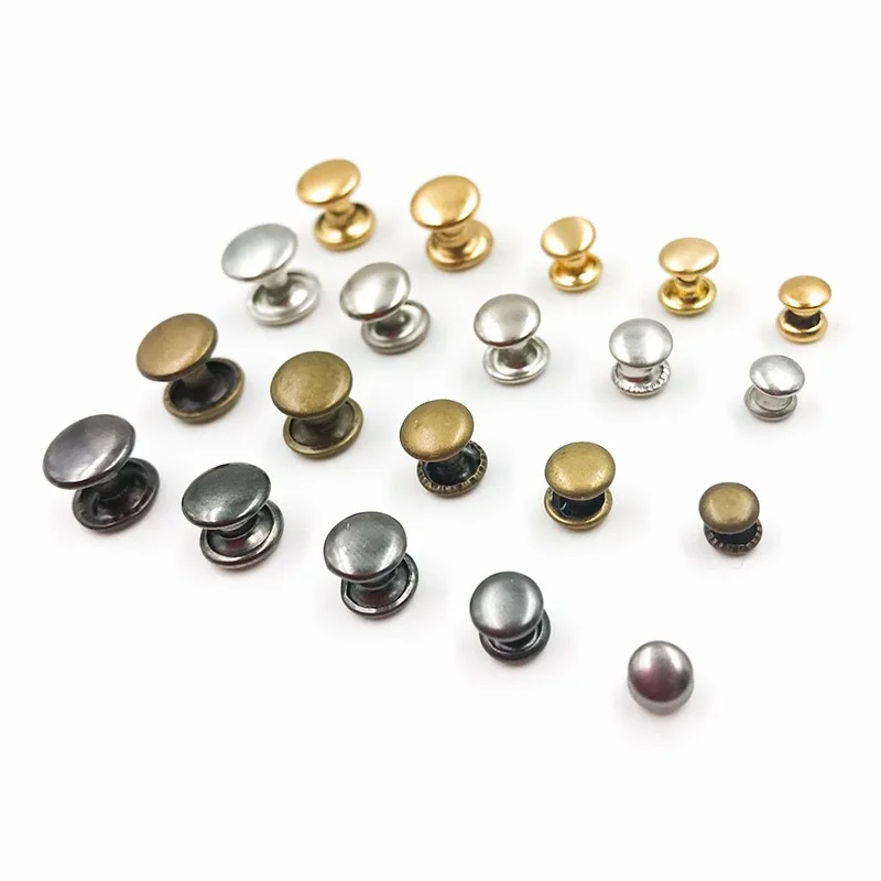 
5-15mm brass double cap rivet leather metal double cap rivet stud rapid rivet for DIY leather craft repairs decoration 
