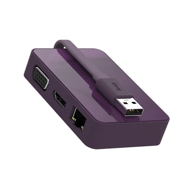 2020 nuevo iFory 3 en 1 Multiport adaptador usb hubs con USB 3,0 a Ethernet 2K HDMI y VGA puertos - ANKUX Tech Co., Ltd