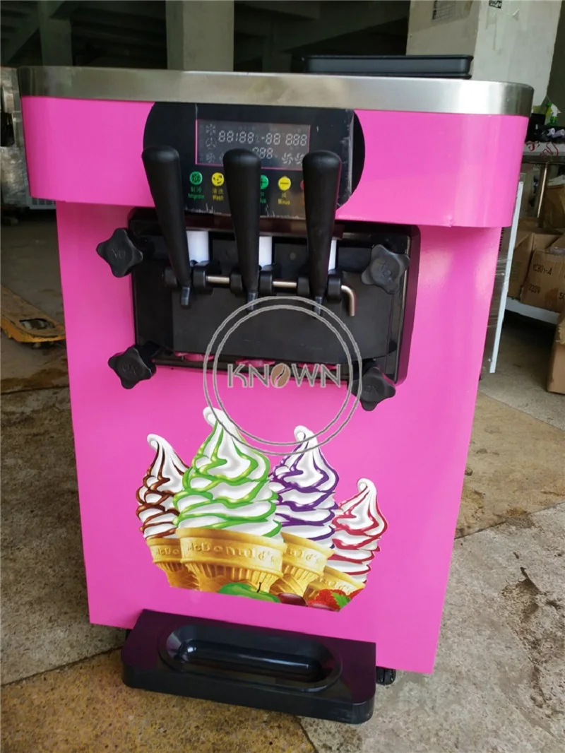 2022 상업 미니 테이블 자동 소프트 서브 아이스크림 만드는 기계 홈 데스크탑 젤라토 메이커 기계 Buy 소프트 아이스크림