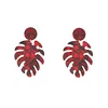 New acrylic European and American style creative fashion leaf acetate plate earrings