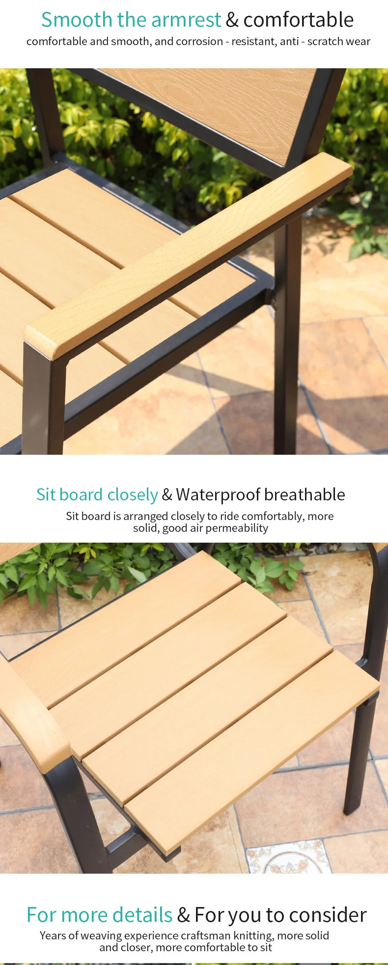 Mojia Plastic Wood Tabletop Waterproofing Resistant To Stains And