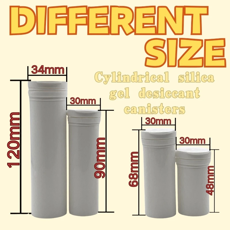 Cylindrical Silica Gel Desiccant Canisters Test Paper Drying Storage Tube Blood Sugar Test Paper