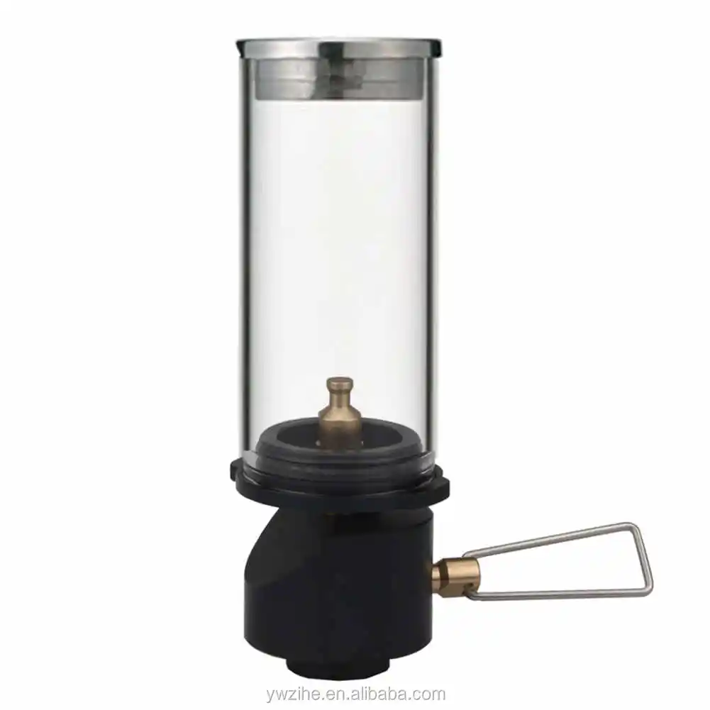 Outdoor Camping Lamp Lantern Windproof Gas Candle Lamp Tent