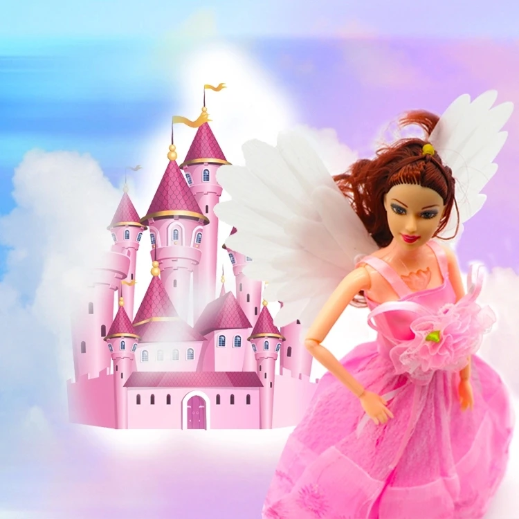 Hot Sale Girls Toys Beautiful Shiny Winged Princess Cute Doll Toy With Music & LED Light