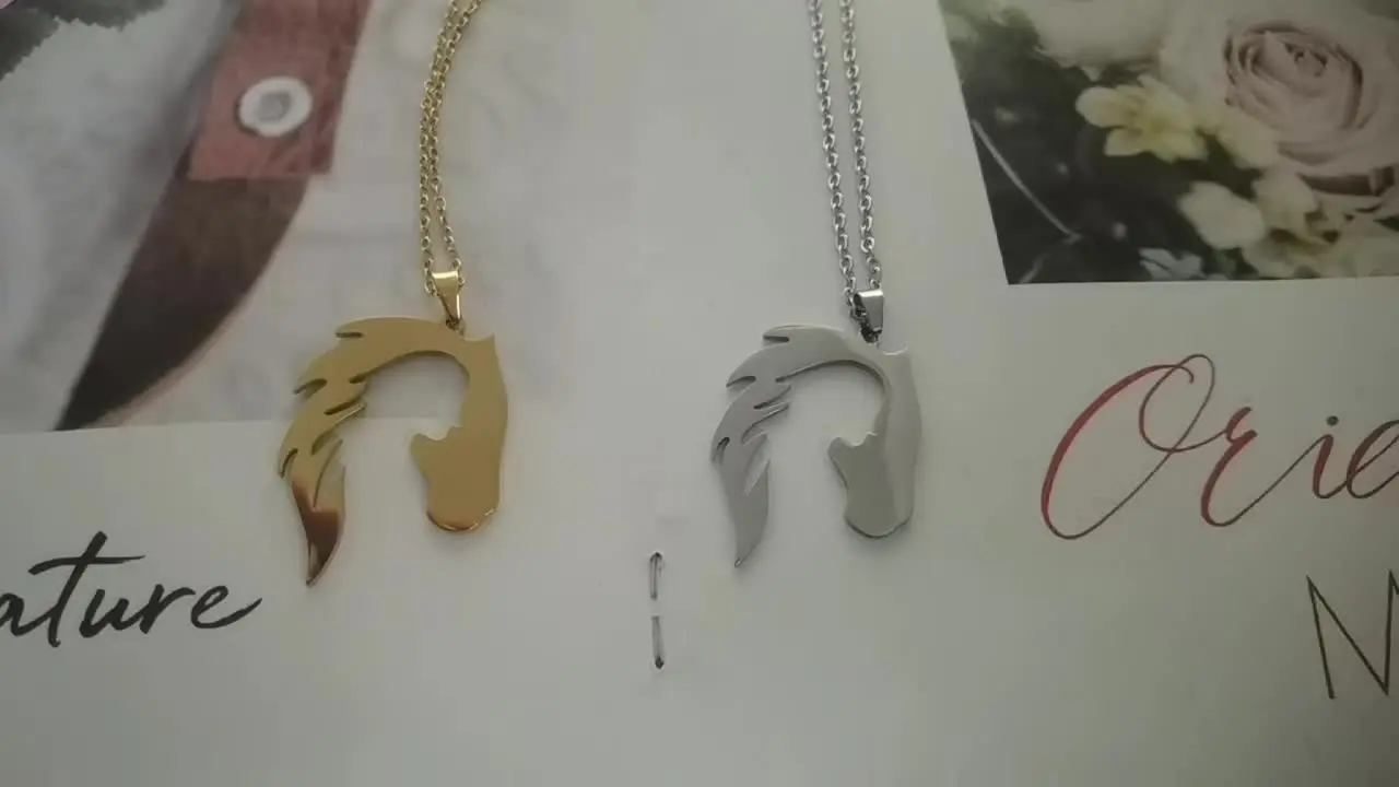kkjoy Collana di Cavallo in Acciaio Inox Ciondolo Testa di Cavallo Gioielli per Uomini Donne Amanti degli Animali (Argento