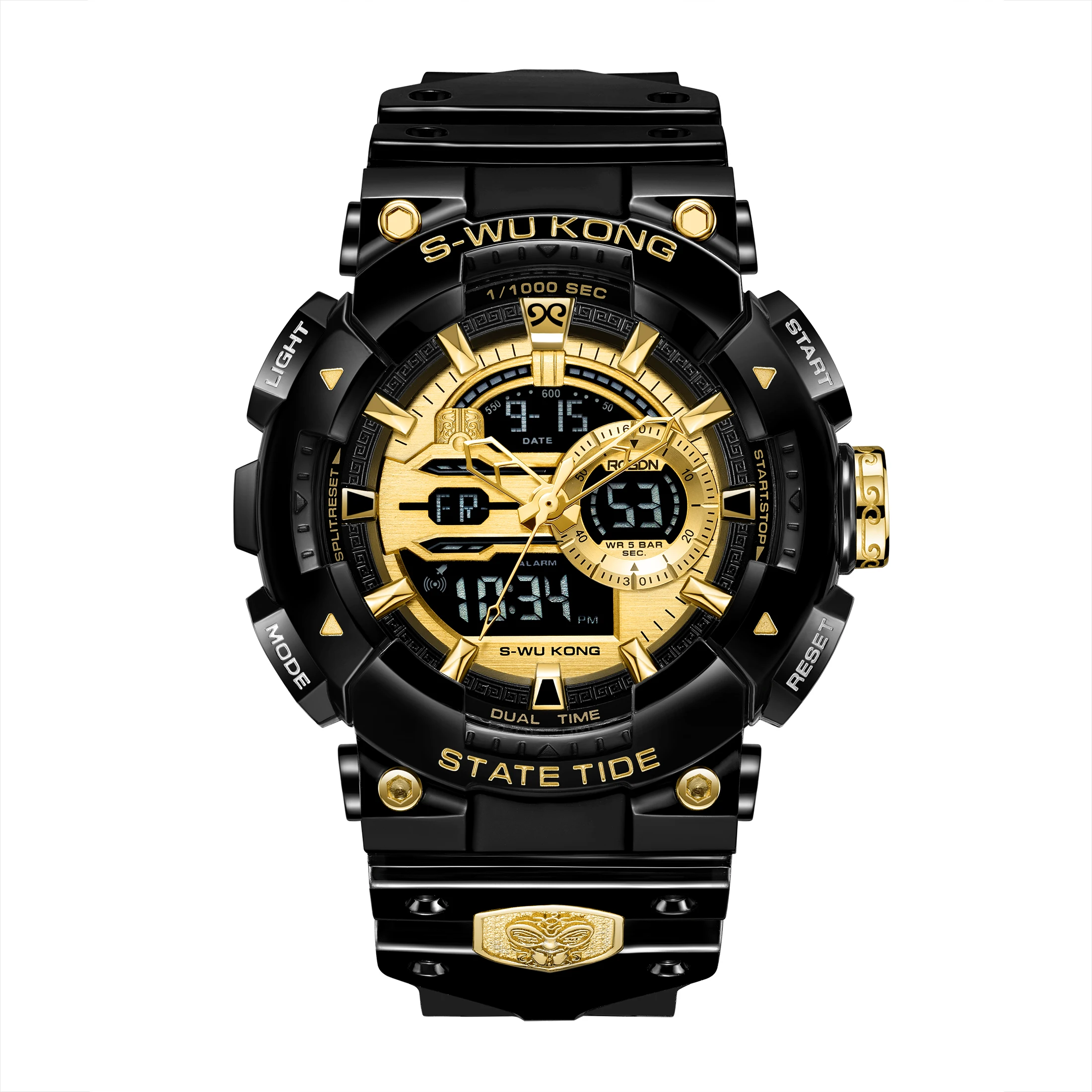 rosdn best silicone analog digital display men wat