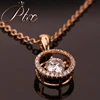 18K Rose Gold Round Shape Main Stone Moissanite Necklace Diamond Jewelry Pendant Necklace
